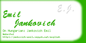 emil jankovich business card